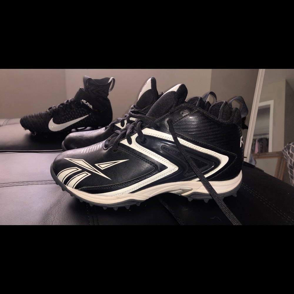 Reebok Play Dry NFL Black Leather Football Cleats